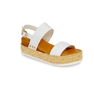 Steve Madden White Espadrille Platform Sandals